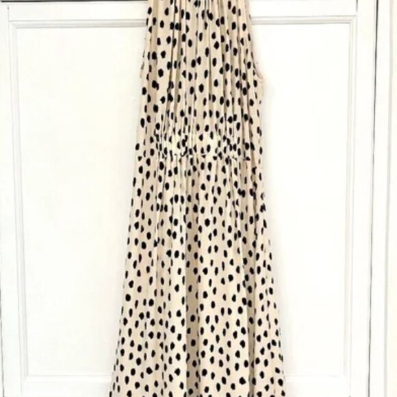 $368 KATE SPADE Ivory Black Leopard Dot Print HALTER DRESS MIDI Size 0 - Picture 6 of 6